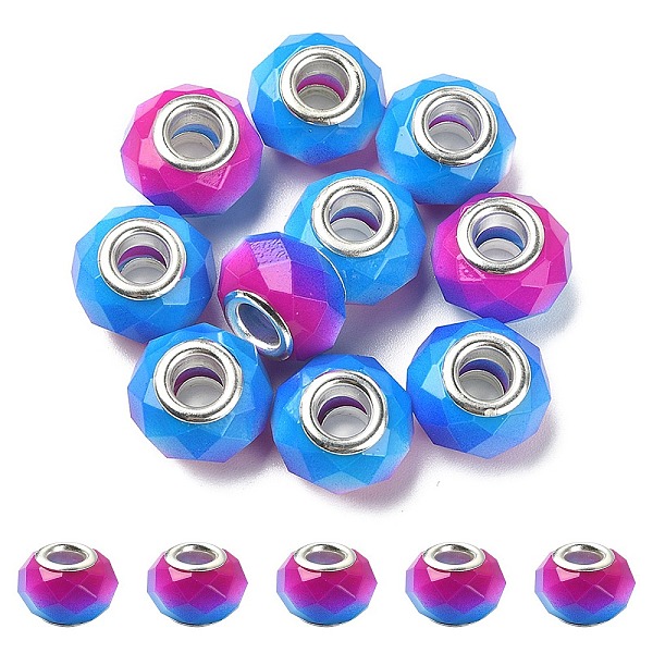 PandaHall Glass European Beads, Large Hole Beads, with Silver Tone Brass Double Cores, Faceted Rondelle, Royal Blue, 14x9mm, Hole: 5mm...
PandaHall Glass European Beads, Large Hole Beads, with Silver Tone Brass Double Cores, Faceted Rondelle, Royal Blue, 14x9mm, Hole: 5mm...