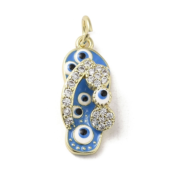 PandaHall Brass Micro Pave Cubic Zirconia Pendants, with Enamel, with Jump Ring, Real 18K Gold Plated, Slipper with Evil Eye, Deep Sky Blue...
PandaHall Brass Micro Pave Cubic Zirconia Pendants, with Enamel, with Jump Ring, Real 18K Gold Plated, Slipper with Evil Eye, Deep Sky Blue...