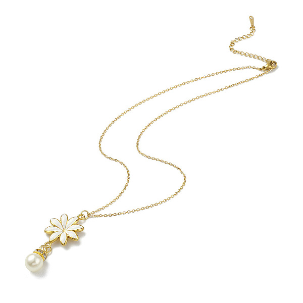 PandaHall Enamel Flower with Plastic Pearl Pendant Necklace, Ion Plating(IP) 304 Stainless Steel Jewelry for Women, Golden, 16.06 inch..., White
PandaHall Enamel Flower with Plastic Pearl Pendant Necklace, Ion Plating(IP) 304 Stainless Steel Jewelry for Women, Golden, 16.06 inch..., White