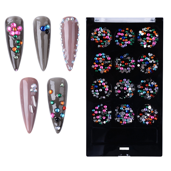 PandaHall Acrylic Cabochons, Nail Art Decoration Accessories, Faceted, Half Round, Mixed Color, 2~3x0.5~1mm Acrylic Half Round Multicolor
PandaHall Acrylic Cabochons, Nail Art Decoration Accessories, Faceted, Half Round, Mixed Color, 2~3x0.5~1mm Acrylic Half Round Multicolor