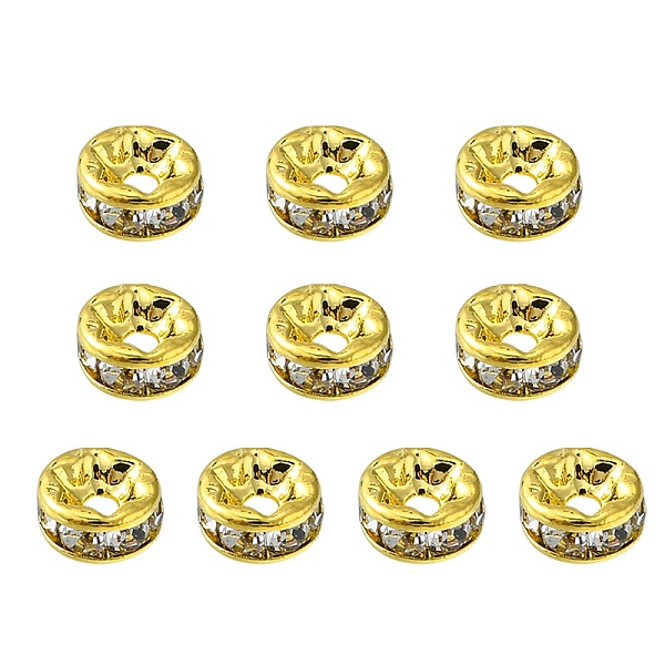 PandaHall Brass Rhinestone Spacer Beads, Grade A, Straight Flange, Rondelle, Crystal, Golden, 4x2mm, Hole: 0.8mm Brass+Rhinestone Rondelle..., Clear
PandaHall Brass Rhinestone Spacer Beads, Grade A, Straight Flange, Rondelle, Crystal, Golden, 4x2mm, Hole: 0.8mm Brass+Rhinestone Rondelle..., Clear