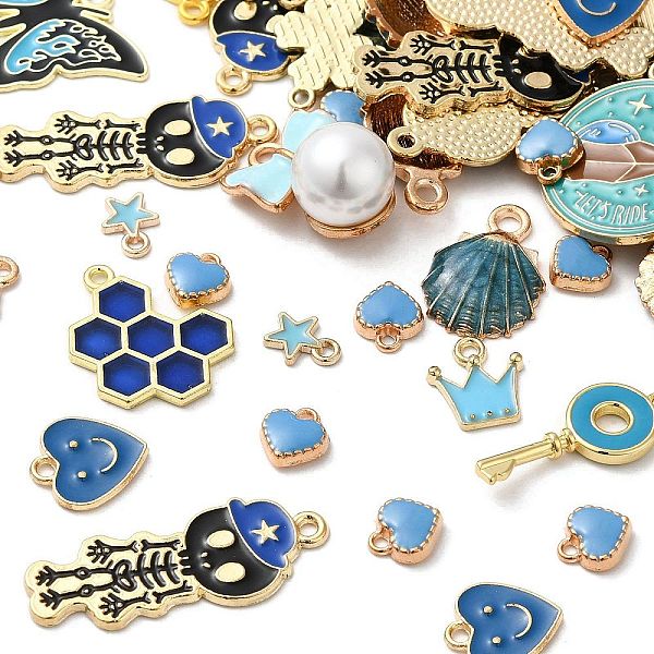 PandaHall Alloy Enamel Pendants, Mixed Shape, Mixed Metal Color, Blue, 8~40x4.5~30.5x1~5mm, Hole:0.8~3mm Alloy+Enamel Mixed Shapes Blue
PandaHall Alloy Enamel Pendants, Mixed Shape, Mixed Metal Color, Blue, 8~40x4.5~30.5x1~5mm, Hole:0.8~3mm Alloy+Enamel Mixed Shapes Blue