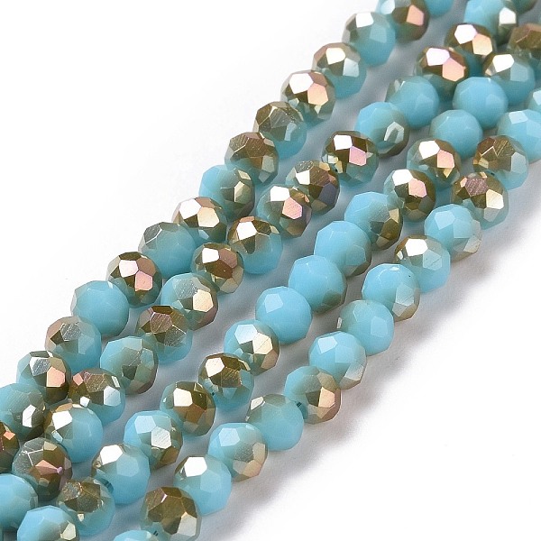 PandaHall Electroplate Opaque Solid Color Glass Beads Strands, Half Plated, Rainbow Plated, Faceted, Rondelle, Dark Turquoise, 4x3mm, Hole..., Cyan
PandaHall Electroplate Opaque Solid Color Glass Beads Strands, Half Plated, Rainbow Plated, Faceted, Rondelle, Dark Turquoise, 4x3mm, Hole..., Cyan