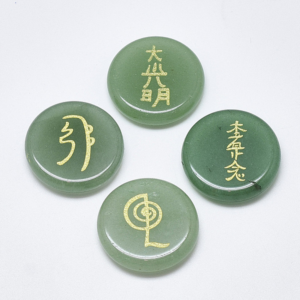 PandaHall Natural Green Aventurine Cabochons, Flat Round with Buddhist Theme Pattern, 25x5.5mm, 4pcs/set Green Aventurine Flat Round
PandaHall Natural Green Aventurine Cabochons, Flat Round with Buddhist Theme Pattern, 25x5.5mm, 4pcs/set Green Aventurine Flat Round