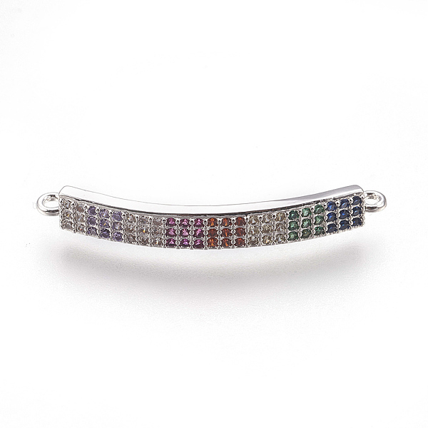 PandaHall Brass Micro Pave Cubic Zirconia Link, Curved Rectangle, Colorful, Platinum, 32.5x4x2mm, Hole: 1.2mm Brass+Cubic Zirconia Rectangle
PandaHall Brass Micro Pave Cubic Zirconia Link, Curved Rectangle, Colorful, Platinum, 32.5x4x2mm, Hole: 1.2mm Brass+Cubic Zirconia Rectangle