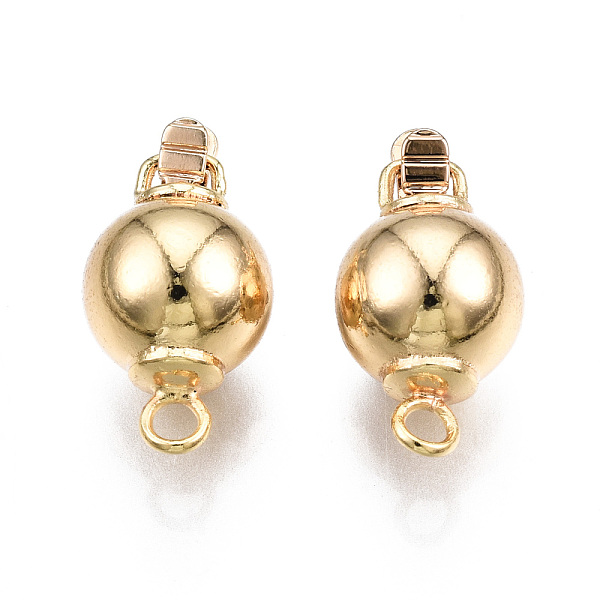 PandaHall Brass Box Clasps, 1-Strand, 2-Hole, Nickel Free, Round, Real 18K Gold Plated, 16x8mm, Hole: 1.6mm Brass Round
PandaHall Brass Box Clasps, 1-Strand, 2-Hole, Nickel Free, Round, Real 18K Gold Plated, 16x8mm, Hole: 1.6mm Brass Round