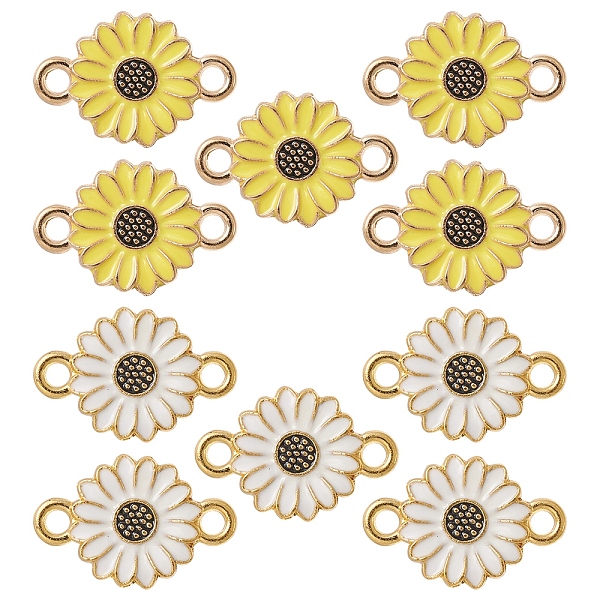 PandaHall 10Pcs 2 Colors Golden Tone Alloy Connector Charms, with Enamel, Daisy Flower Links, Mixed Color, 20.5x13.5x2.5mm, Hole: 2mm..., Multicolor
PandaHall 10Pcs 2 Colors Golden Tone Alloy Connector Charms, with Enamel, Daisy Flower Links, Mixed Color, 20.5x13.5x2.5mm, Hole: 2mm..., Multicolor