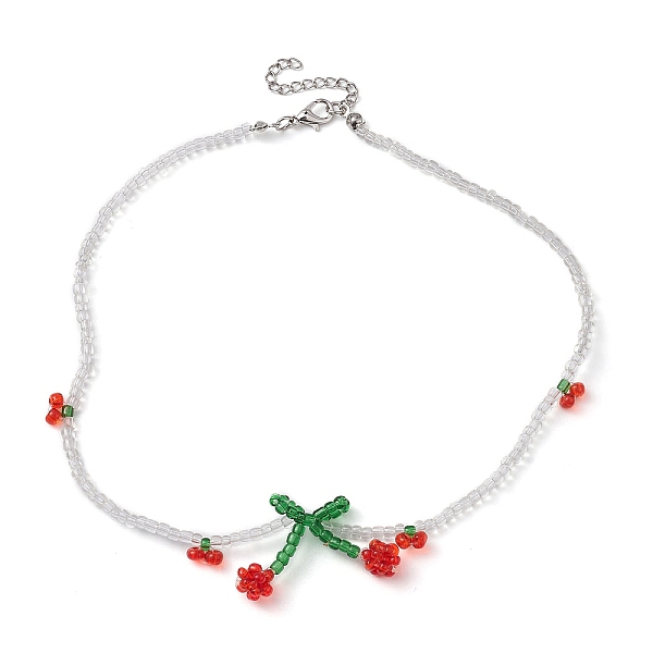 PandaHall Glass Seed Beaded Cherry Pendant Necklace, with 304 Stainless Steel Clasp, Red, 14.76 inch(37.5cm) Seed Beads Cherry Red
PandaHall Glass Seed Beaded Cherry Pendant Necklace, with 304 Stainless Steel Clasp, Red, 14.76 inch(37.5cm) Seed Beads Cherry Red