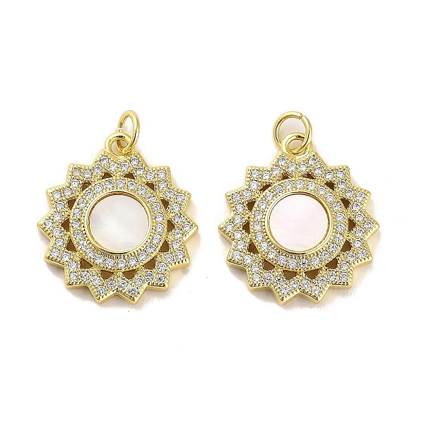 PandaHall Brass Micro Pave Clear Cubic Zirconia Pendants, with Shell, Jump Rings, Real 18K Gold Plated, Round, 20.5x18x4mm, Hole: 3.5mm...
PandaHall Brass Micro Pave Clear Cubic Zirconia Pendants, with Shell, Jump Rings, Real 18K Gold Plated, Round, 20.5x18x4mm, Hole: 3.5mm...