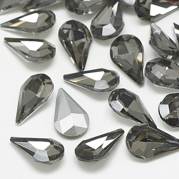 PandaHall Pointed Back Glass Rhinestone Cabochons, Back Plated, Faceted, teardrop, Black Diamond, 10x6x3mm Glass Rhinestone Teardrop Gray
PandaHall Pointed Back Glass Rhinestone Cabochons, Back Plated, Faceted, teardrop, Black Diamond, 10x6x3mm Glass Rhinestone Teardrop Gray