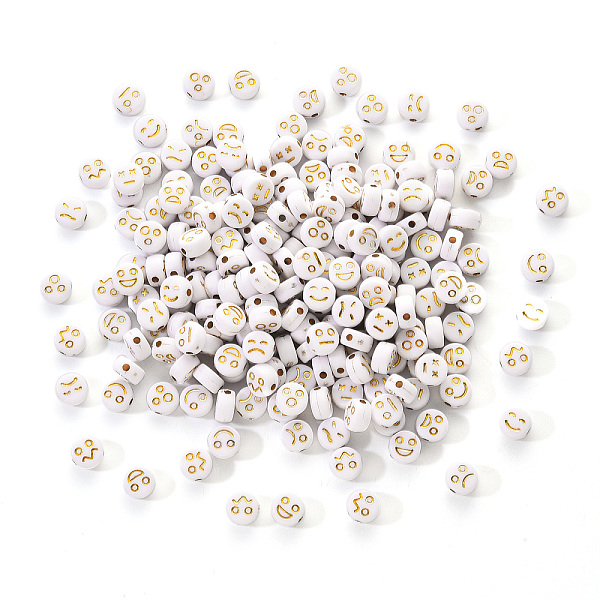 PandaHall Opaque White Acrylic Beads, Metal Enlaced, Flat Round with Expression, Golden Plated, 7x4mm, Hole: 1.6mm, 200pcs/set Acrylic Flat...
PandaHall Opaque White Acrylic Beads, Metal Enlaced, Flat Round with Expression, Golden Plated, 7x4mm, Hole: 1.6mm, 200pcs/set Acrylic Flat...