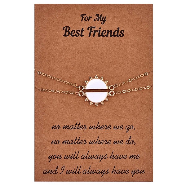 PandaHall 2Pcs 316 Surgical Stainless Steel Matching Sun Link Bracelets Set, Couple Jewelry for Best Friend Lovers, Golden, 6-1/4 inch(16cm)...
PandaHall 2Pcs 316 Surgical Stainless Steel Matching Sun Link Bracelets Set, Couple Jewelry for Best Friend Lovers, Golden, 6-1/4 inch(16cm)...