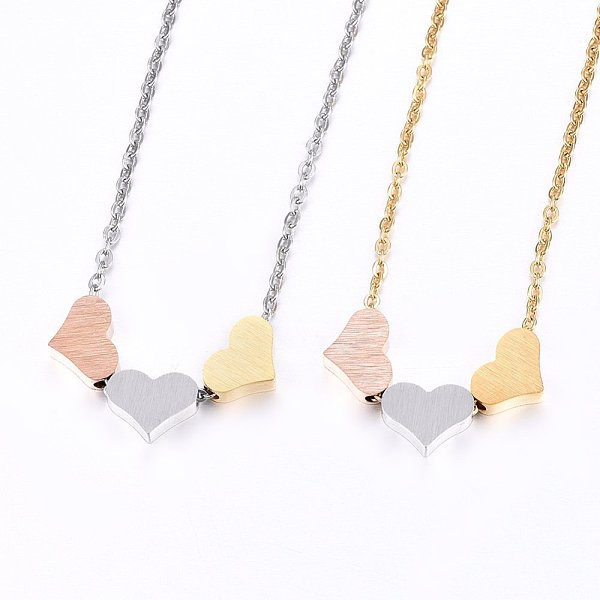 PandaHall 304 Stainless Steel Pendant Necklaces, with Lobster Clasp, Heart, Mixed Color, 18.11 inch(46cm), 1.5mm 304 Stainless Steel
PandaHall 304 Stainless Steel Pendant Necklaces, with Lobster Clasp, Heart, Mixed Color, 18.11 inch(46cm), 1.5mm 304 Stainless Steel