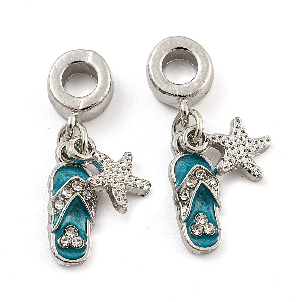 PandaHall Rack Plating Alloy Enamel Slippers & Starfish European Dangle Charms, Large Hole Pendants, with Crystal Rhinestone, Platinum..., Green
PandaHall Rack Plating Alloy Enamel Slippers & Starfish European Dangle Charms, Large Hole Pendants, with Crystal Rhinestone, Platinum..., Green