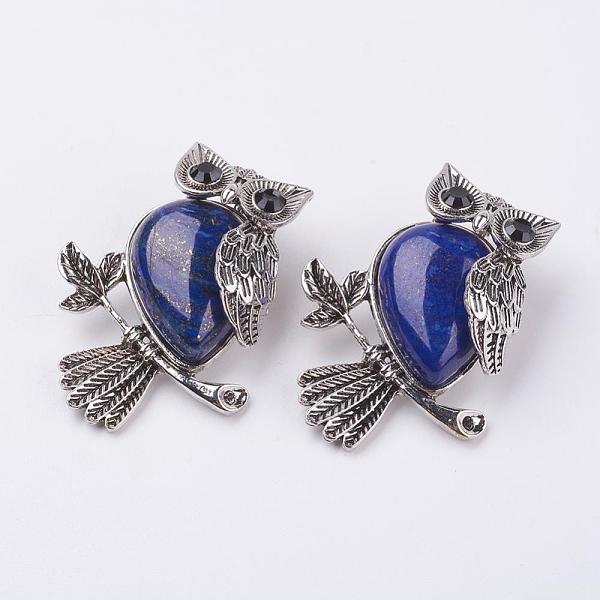 PandaHall Natural Lapis Lazuli Pendants, with Alloy Finding, Owl, Antique Silver, 46.5x35.5x11.5mm, Hole: 6x8.5mm Lapis Lazuli Owl
PandaHall Natural Lapis Lazuli Pendants, with Alloy Finding, Owl, Antique Silver, 46.5x35.5x11.5mm, Hole: 6x8.5mm Lapis Lazuli Owl