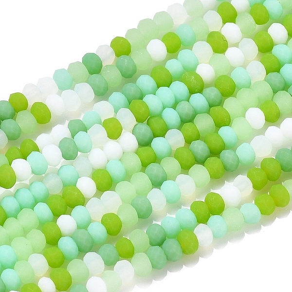 PandaHall Faceted Glass Beads Strands, Frosted, Rondelle, Lawn Green, 2.5~3.2x1.8~2.6mm, Hole: 0.8mm, about 185~186pcs/Strand, 15.55~15.75...
PandaHall Faceted Glass Beads Strands, Frosted, Rondelle, Lawn Green, 2.5~3.2x1.8~2.6mm, Hole: 0.8mm, about 185~186pcs/Strand, 15.55~15.75...