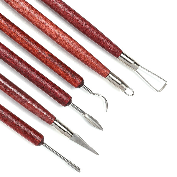 PandaHall Stainless Steel Sculpture Clay Tool Sets, Wood Handle Pottery Carving Tool, Dark Red, 19cm, 6 style, 1pc/style, 6pcs/set Stainless...
PandaHall Stainless Steel Sculpture Clay Tool Sets, Wood Handle Pottery Carving Tool, Dark Red, 19cm, 6 style, 1pc/style, 6pcs/set Stainless...