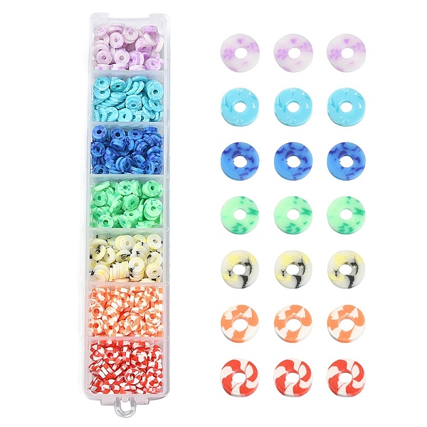PandaHall 658Pcs 7 Colors Handmade Polymer Clay Beads, Disc/Flat Round, Heishi Beads, Mixed Color, 6x1mm, Hole: 2mm, 4g, about 94pcs/color..., Multicolor
PandaHall 658Pcs 7 Colors Handmade Polymer Clay Beads, Disc/Flat Round, Heishi Beads, Mixed Color, 6x1mm, Hole: 2mm, 4g, about 94pcs/color..., Multicolor