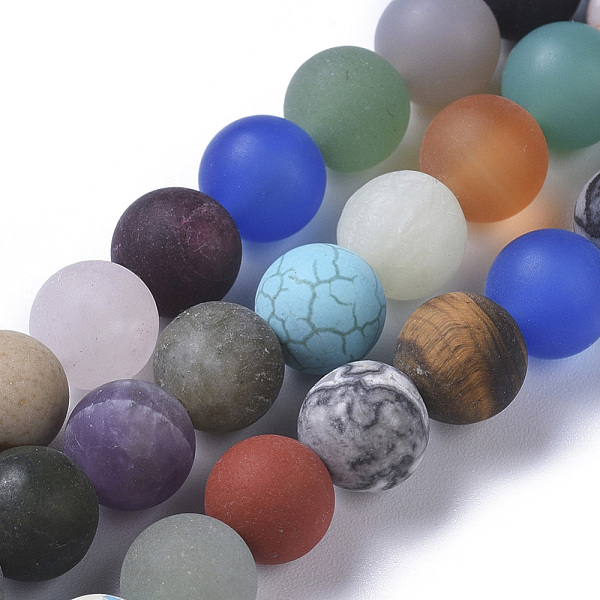 PandaHall Natural Mixed Gemstone Beads Strands, Frosted, Round, 8mm, Hole: 0.7mm, about 46pcs/strand, 14.96 inch(38cm) Mixed Stone Round
PandaHall Natural Mixed Gemstone Beads Strands, Frosted, Round, 8mm, Hole: 0.7mm, about 46pcs/strand, 14.96 inch(38cm) Mixed Stone Round