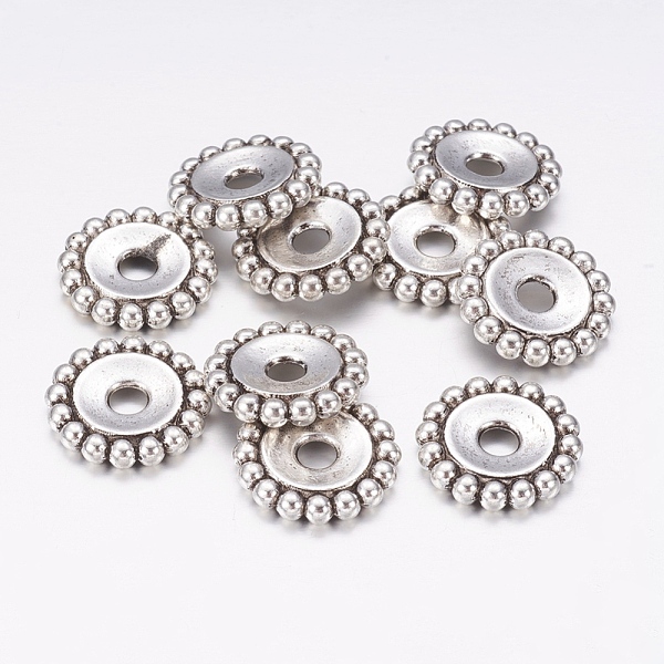 PandaHall Tibetan Style Alloy Beads, Flower, Antique Silver, Lead Free and Cadmium Free, 17.5x3mm, Hole: 4mm Alloy Flower
PandaHall Tibetan Style Alloy Beads, Flower, Antique Silver, Lead Free and Cadmium Free, 17.5x3mm, Hole: 4mm Alloy Flower