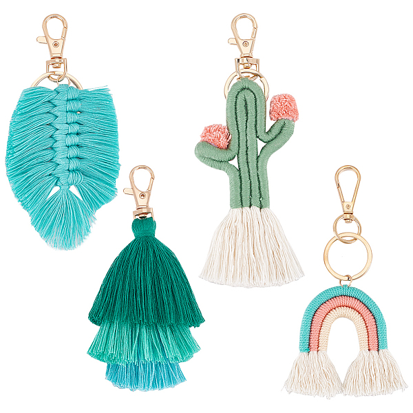 PandaHall WADORN 4Pcs 4 Style Weaving Tassel Cotton Pendant Decorations, Alloy Lobster Clasps Charm, Clip-on Charm, for Keychain, Purse..., Green
PandaHall WADORN 4Pcs 4 Style Weaving Tassel Cotton Pendant Decorations, Alloy Lobster Clasps Charm, Clip-on Charm, for Keychain, Purse..., Green