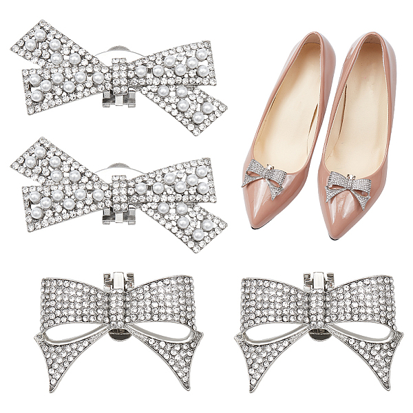 PandaHall WADORN 4Pcs 2 Style Alloy Rhinestone Shoe Decoration, with Detachable Iron Buckle Clip, Bowknot, Platinum, 29~36x51~66x10~12mm..., Clear
PandaHall WADORN 4Pcs 2 Style Alloy Rhinestone Shoe Decoration, with Detachable Iron Buckle Clip, Bowknot, Platinum, 29~36x51~66x10~12mm..., Clear