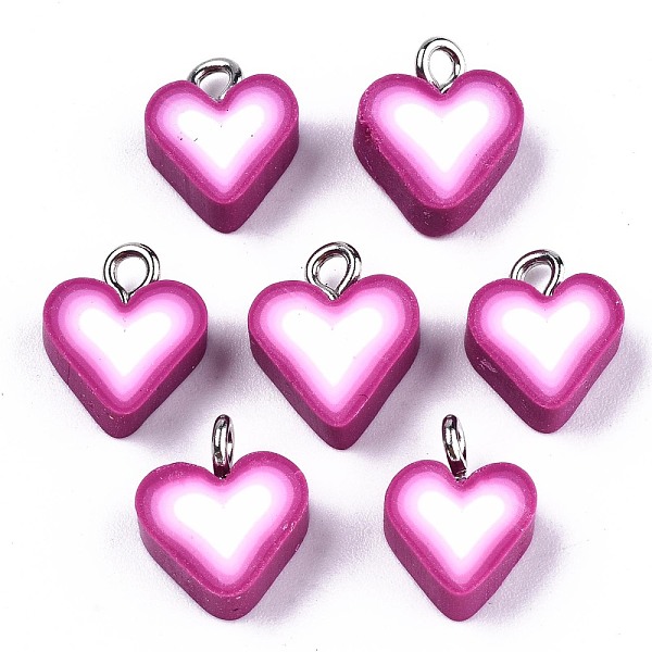 PandaHall Handmade Polymer Clay Charms, with Platinum Tone Iron Findings, Heart, Purple, 12~13.5x9.5~11x5mm, Hole: 1.8mm Polymer Clay Heart...
PandaHall Handmade Polymer Clay Charms, with Platinum Tone Iron Findings, Heart, Purple, 12~13.5x9.5~11x5mm, Hole: 1.8mm Polymer Clay Heart...