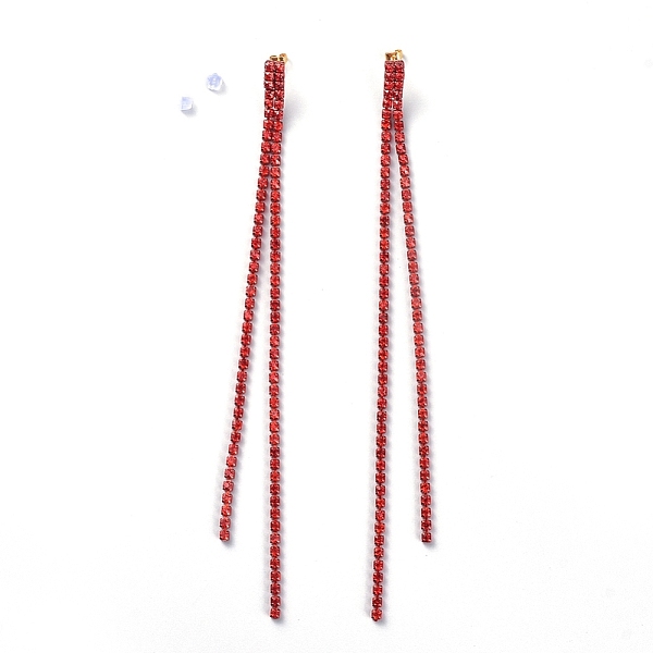 PandaHall Tassel Earrings, with Brass Rhinestone Cup Chain, Golden Plated Brass Stud Earring Findings, Brass/Plastic Ear Nuts and Cardboard..., Red
PandaHall Tassel Earrings, with Brass Rhinestone Cup Chain, Golden Plated Brass Stud Earring Findings, Brass/Plastic Ear Nuts and Cardboard..., Red