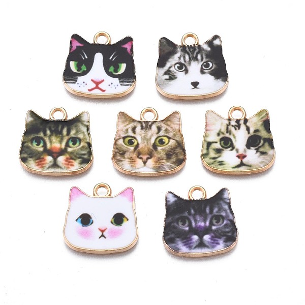 PandaHall Printed Alloy Pendants, Cadmium Free & Nickel Free & Lead Free, Light Gold, Cat Head, Mixed Color, 17x17.5x1.5mm, Hole: 2mm Alloy..., Multicolor
PandaHall Printed Alloy Pendants, Cadmium Free & Nickel Free & Lead Free, Light Gold, Cat Head, Mixed Color, 17x17.5x1.5mm, Hole: 2mm Alloy..., Multicolor