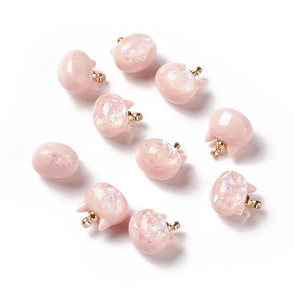 PandaHall Sparkle Opaque Resin Charms, with Golden Tone Brass Findings, Pearlized, Cat Head, Pink, 11.5x10.5x8mm, Hole: 1.5mm Brass+Resin...
PandaHall Sparkle Opaque Resin Charms, with Golden Tone Brass Findings, Pearlized, Cat Head, Pink, 11.5x10.5x8mm, Hole: 1.5mm Brass+Resin...