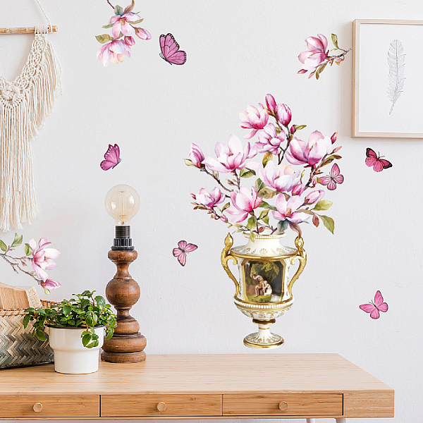 PandaHall SUPERDANT Vase Flower Wall Sticker Pink Magnolia Flower Wall Decal Flying Butterflies Large Size Wall Decor DIY Vinyl Mural Art...
PandaHall SUPERDANT Vase Flower Wall Sticker Pink Magnolia Flower Wall Decal Flying Butterflies Large Size Wall Decor DIY Vinyl Mural Art...