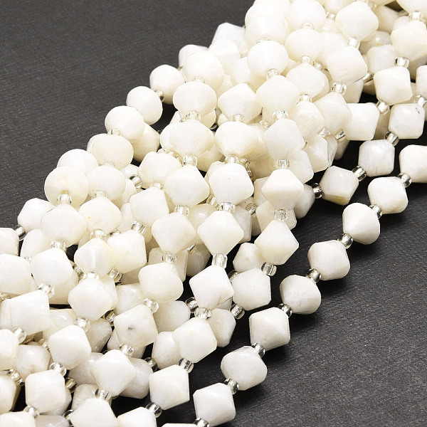 PandaHall Natural White Moonstone Beads Strands, Faceted, Bicone, 8x8mm, Hole: 1mm, about 40pcs/strand, 15.24''(38.7cm) White Moonstone...
PandaHall Natural White Moonstone Beads Strands, Faceted, Bicone, 8x8mm, Hole: 1mm, about 40pcs/strand, 15.24''(38.7cm) White Moonstone...