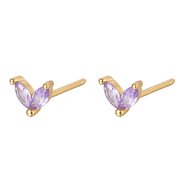 PandaHall Golden 925 Sterling Silver Micro Pave Cubic Zirconia Stud Earrings, Leaf, Lilac, 5.5mm Cubic Zirconia Leaf Purple
PandaHall Golden 925 Sterling Silver Micro Pave Cubic Zirconia Stud Earrings, Leaf, Lilac, 5.5mm Cubic Zirconia Leaf Purple