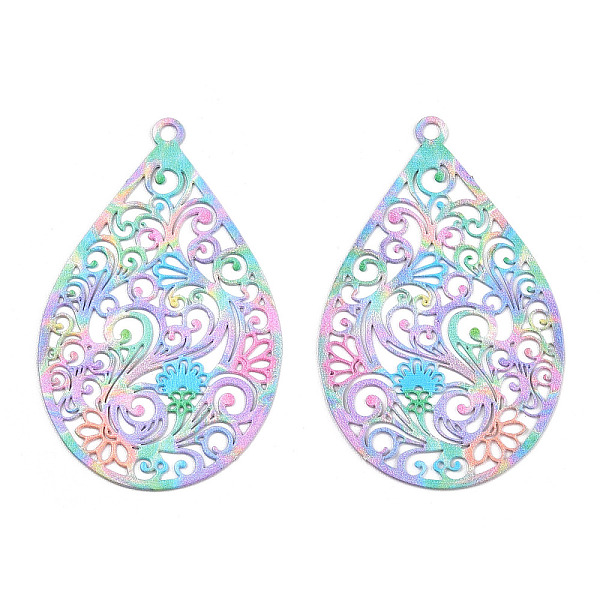 PandaHall Spray Painted 430 Stainless Steel Filigree Pendants, Teardrop, Lilac, 45x28.5x0.5mm, Hole: 2mm 430 Stainless Steel Teardrop Purple
PandaHall Spray Painted 430 Stainless Steel Filigree Pendants, Teardrop, Lilac, 45x28.5x0.5mm, Hole: 2mm 430 Stainless Steel Teardrop Purple