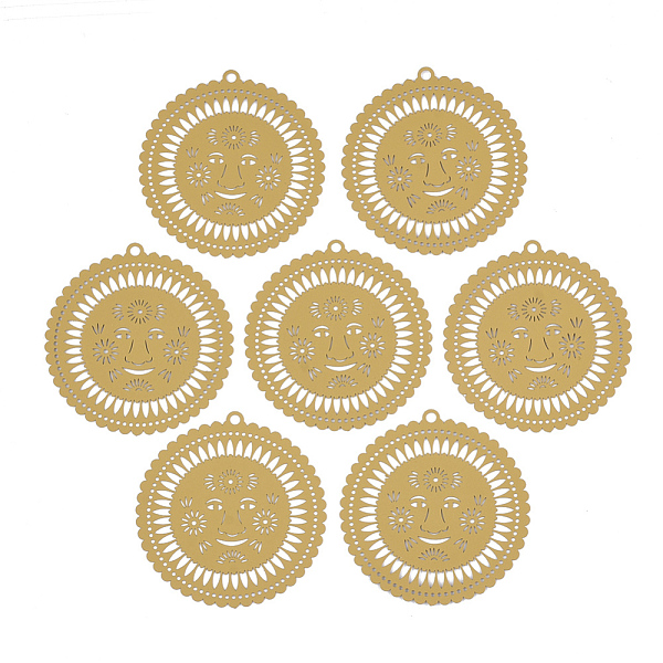 PandaHall 430 Stainless Steel Filigree Big Pendants, Spray Painted, Etched Metal Embellishments, Flower with Face, Goldenrod, 51.5x49x0.5mm..., Gold
PandaHall 430 Stainless Steel Filigree Big Pendants, Spray Painted, Etched Metal Embellishments, Flower with Face, Goldenrod, 51.5x49x0.5mm..., Gold