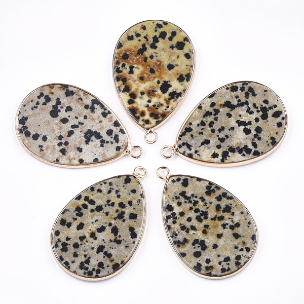 PandaHall Natural Dalmatian Jasper Pendants, with Brass Findings, teardrop, Golden, 39x25x3mm, Hole: 2mm Dalmatian Jasper Teardrop
PandaHall Natural Dalmatian Jasper Pendants, with Brass Findings, teardrop, Golden, 39x25x3mm, Hole: 2mm Dalmatian Jasper Teardrop