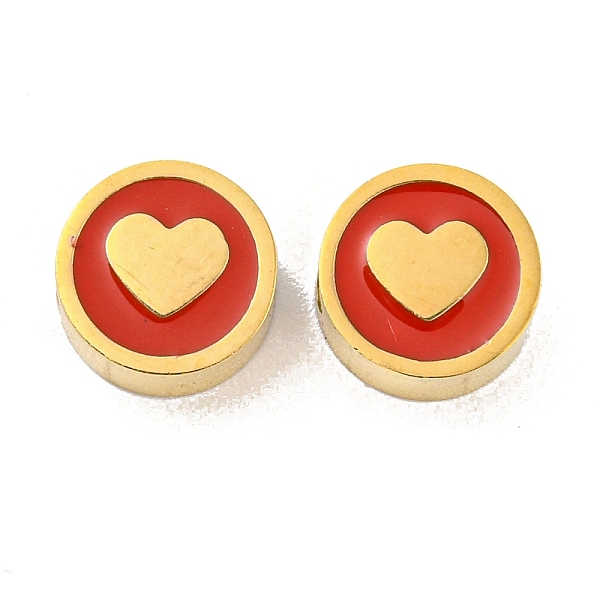 PandaHall Ion Plating(IP) Rack Plating 316L Surgical Stainless Steel Beads, with Enamel, Real 18K Gold Plated, Flat Round with Heart, Red...
PandaHall Ion Plating(IP) Rack Plating 316L Surgical Stainless Steel Beads, with Enamel, Real 18K Gold Plated, Flat Round with Heart, Red...
