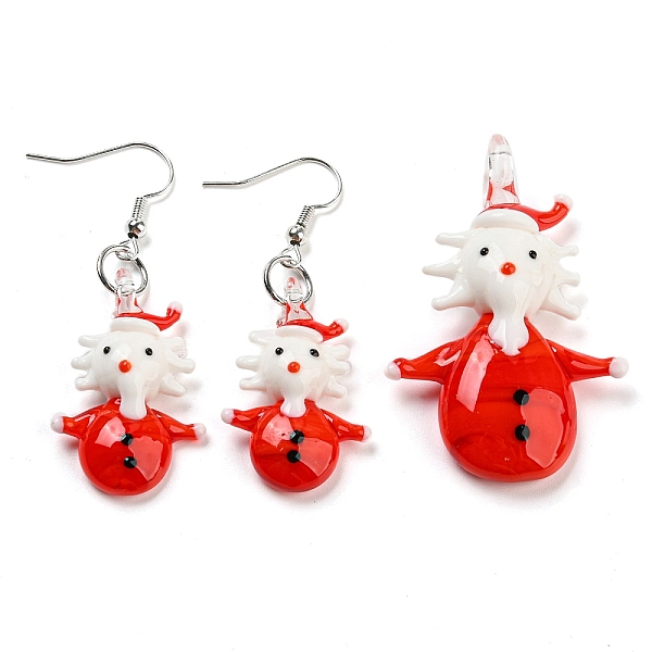 PandaHall Christmas Handmade Lampwork Jewelry Sets, Dangle Earrings and Pendants, with Brass Earring Hooks and Jump Rings, Santa Claus, Red...
PandaHall Christmas Handmade Lampwork Jewelry Sets, Dangle Earrings and Pendants, with Brass Earring Hooks and Jump Rings, Santa Claus, Red...