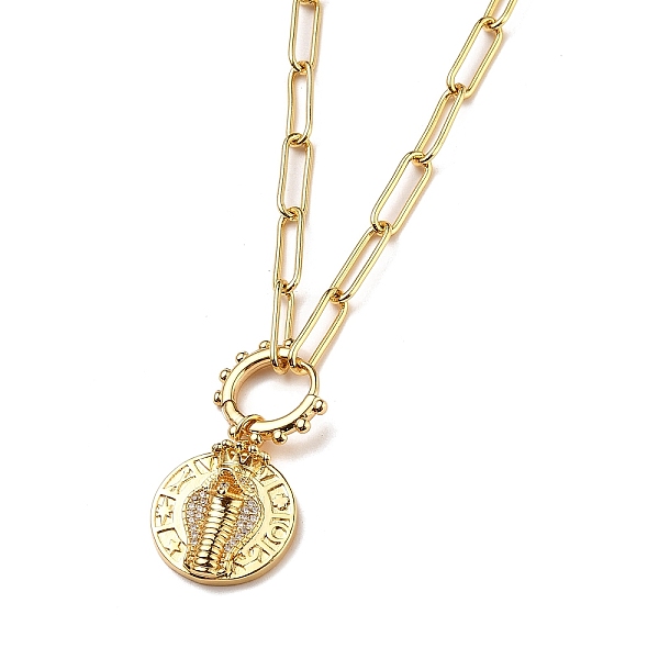 PandaHall Brass Micro Pave Clear Cubic Zirconia Pendants Necklaces, with Paperclip Chains, Flat Round with Snake Crown, Golden, 19.88 inch...
PandaHall Brass Micro Pave Clear Cubic Zirconia Pendants Necklaces, with Paperclip Chains, Flat Round with Snake Crown, Golden, 19.88 inch...