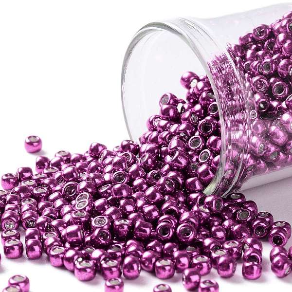 PandaHall TOHO Round Seed Beads, Japanese Seed Beads, (563) Hot Pink Metallic, 8/0, 3mm, Hole: 1mm, about 222pcs/bottle, 10g/bottle Glass...
PandaHall TOHO Round Seed Beads, Japanese Seed Beads, (563) Hot Pink Metallic, 8/0, 3mm, Hole: 1mm, about 222pcs/bottle, 10g/bottle Glass...