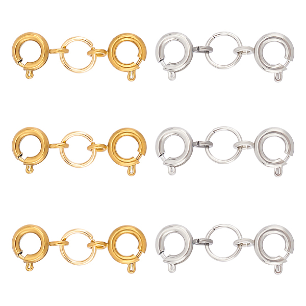 PandaHall 6Pcs 2 Colors 304 Stainless Steel Spring Ring Clasps, with Jump Rings, Platinum & Golden, 21mm, 3pcs/color 304 Stainless Steel
PandaHall 6Pcs 2 Colors 304 Stainless Steel Spring Ring Clasps, with Jump Rings, Platinum & Golden, 21mm, 3pcs/color 304 Stainless Steel