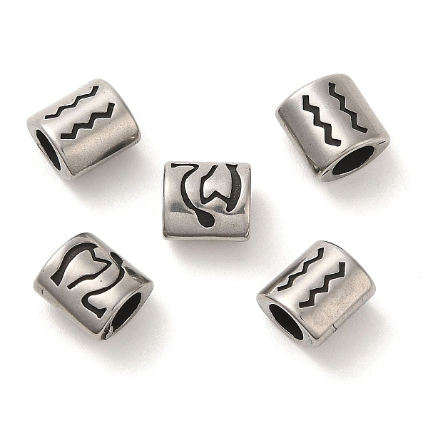PandaHall Oval with Constellation 304 Stainless Steel Beads, Large Hole Beads, Antique Silver, Aquarius, 9x9x6mm, Hole: 4.5mm 304 Stainless...
PandaHall Oval with Constellation 304 Stainless Steel Beads, Large Hole Beads, Antique Silver, Aquarius, 9x9x6mm, Hole: 4.5mm 304 Stainless...