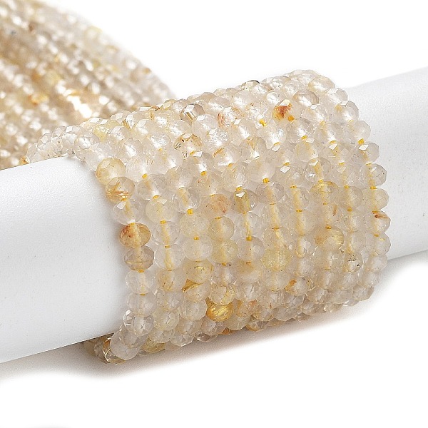 PandaHall Natural Rutilated Quartz Beads Strands, Faceted, Rondelle, 3x2mm, Hole: 0.6mm, about 128~149pcs/strand, 15.35''(39cm) Rutilated...
PandaHall Natural Rutilated Quartz Beads Strands, Faceted, Rondelle, 3x2mm, Hole: 0.6mm, about 128~149pcs/strand, 15.35''(39cm) Rutilated...