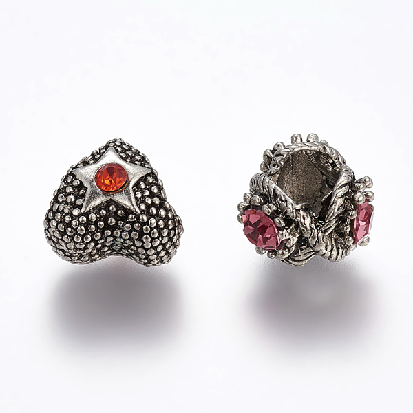PandaHall Alloy Rhinestone European Beads, Large Hole Beads, Antique Silver Color, Size: about 6~12mm long, round: 4~5mm in diameter..., Multicolor
PandaHall Alloy Rhinestone European Beads, Large Hole Beads, Antique Silver Color, Size: about 6~12mm long, round: 4~5mm in diameter..., Multicolor