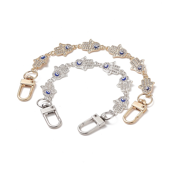 PandaHall Alloy Rhinestone Enamel Hamsa Hand with Evil Eye Link Chain Bag Extender Chains, with Alloy Swivel Clasps, Platinum & Light Gold..., Blue
PandaHall Alloy Rhinestone Enamel Hamsa Hand with Evil Eye Link Chain Bag Extender Chains, with Alloy Swivel Clasps, Platinum & Light Gold..., Blue