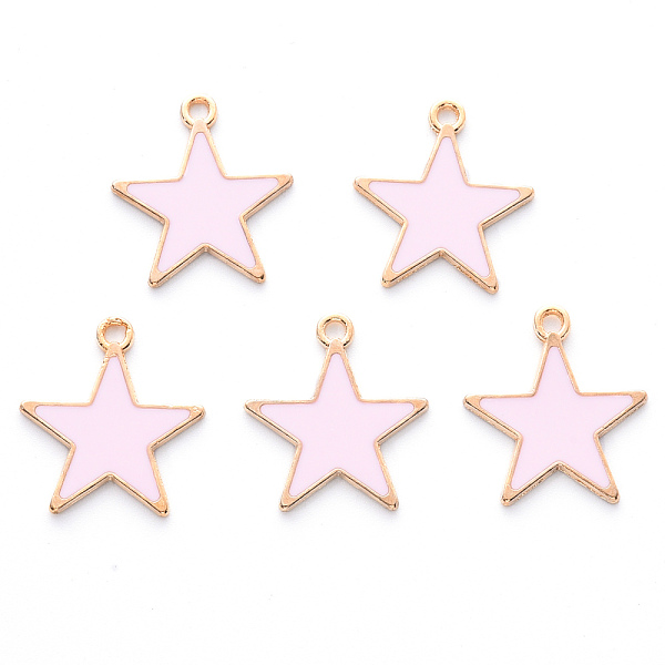 PandaHall Alloy Enamel Pendants, Cadmium Free & Lead Free, Light Gold, Star, Pink, 20x18.5x1mm, Hole: 1.6mm Alloy+Enamel Star Pink
PandaHall Alloy Enamel Pendants, Cadmium Free & Lead Free, Light Gold, Star, Pink, 20x18.5x1mm, Hole: 1.6mm Alloy+Enamel Star Pink
