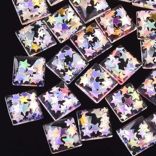 PandaHall Resin Cabochons, with Paillette, Square, Colorful, 12x12x4~4.5mm Resin Square
PandaHall Resin Cabochons, with Paillette, Square, Colorful, 12x12x4~4.5mm Resin Square