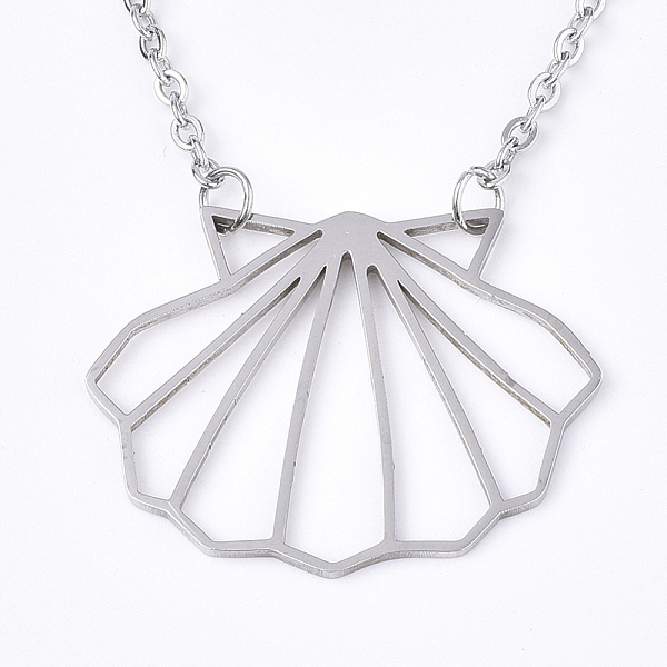 PandaHall 201 Stainless Steel Pendant Necklaces, with Cable Chains, Shell, Stainless Steel Color, 16.9 inch(43cm), 2mm, Shell: 23x29.5x1mm...
PandaHall 201 Stainless Steel Pendant Necklaces, with Cable Chains, Shell, Stainless Steel Color, 16.9 inch(43cm), 2mm, Shell: 23x29.5x1mm...