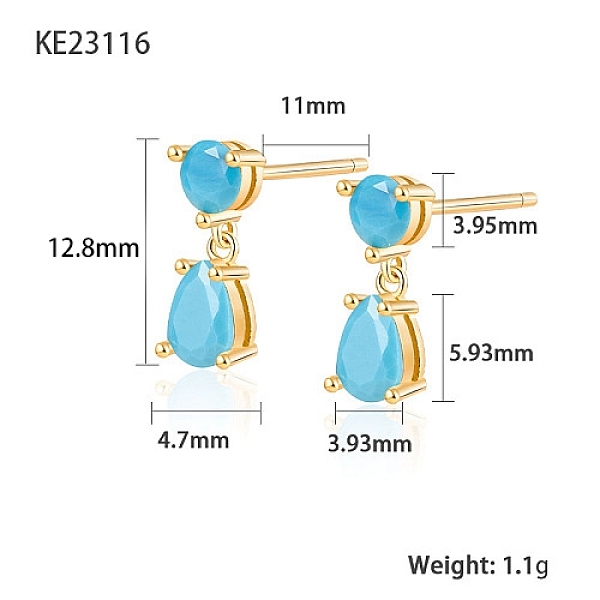 PandaHall Cubic Zirconia Teardrop Dangle Stud Earrings, Golden 925 Sterling Silver Earrings, Deep Sky Blue, 12.8x3.93~4.7mm Cubic Zirconia...
PandaHall Cubic Zirconia Teardrop Dangle Stud Earrings, Golden 925 Sterling Silver Earrings, Deep Sky Blue, 12.8x3.93~4.7mm Cubic Zirconia...