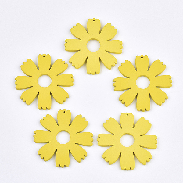 PandaHall Painted Wooden Pendants, Flower, Yellow, 49.5x49x3mm, Hole: 1mm Wood Flower Yellow
PandaHall Painted Wooden Pendants, Flower, Yellow, 49.5x49x3mm, Hole: 1mm Wood Flower Yellow